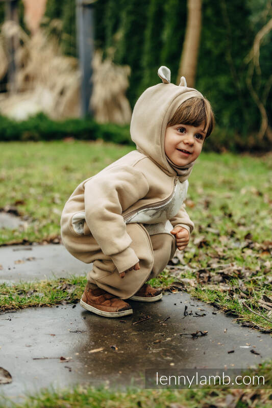 Heldress fra lennylamb - Bear romper - Beige & Jurassic Park - Ice Desert