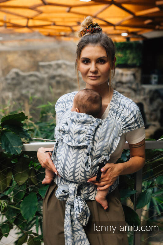 LennyHybrid Half Buckle bæresele fra lennylamb,  (100% bamboo viscose) - CATKIN - WILLOW