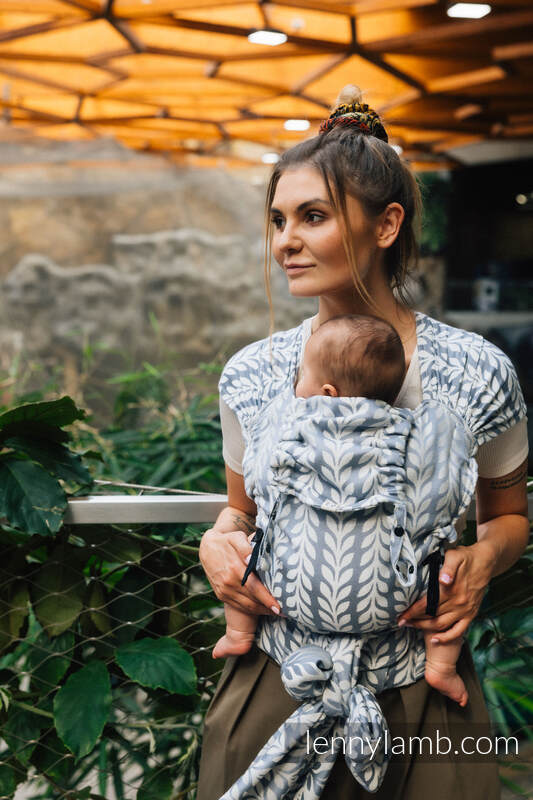 LennyHybrid Half Buckle bæresele fra lennylamb,  (100% bamboo viscose) - CATKIN - WILLOW