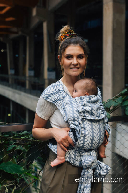 LennyHybrid Half Buckle bæresele fra lennylamb,  (100% bamboo viscose) - CATKIN - WILLOW