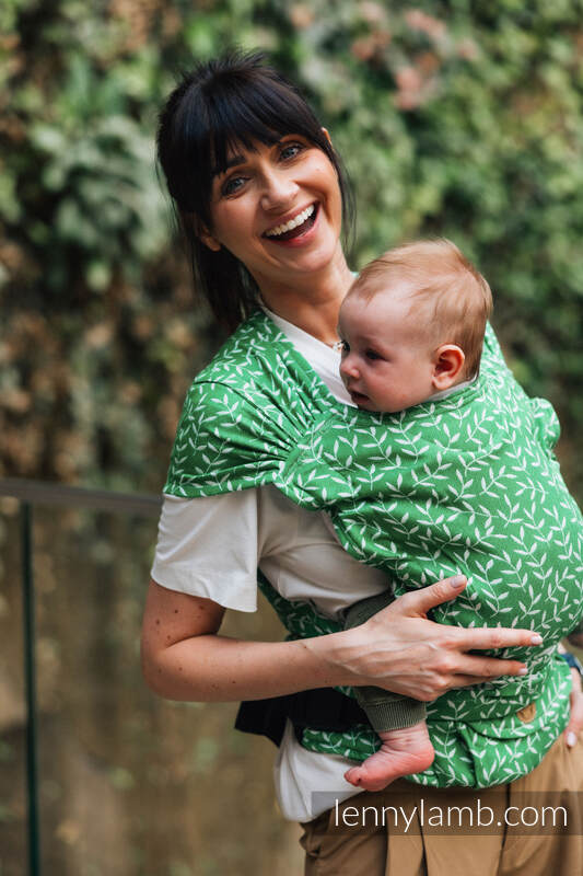 Lennylamb LennyHybrid Half Buckle bæresele, -54% bomull, 46% TENCEL™- ENCHANTED NOOK - EVERGREEN