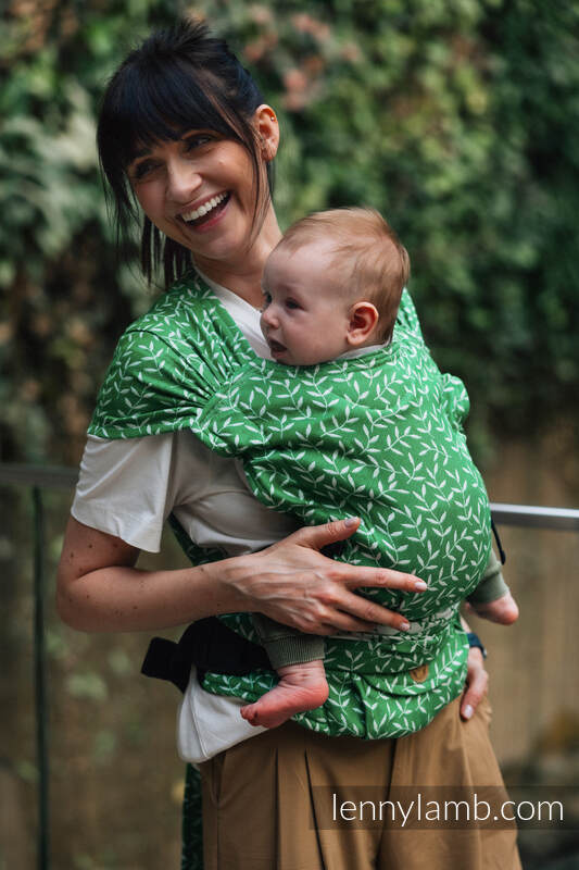 Lennylamb LennyHybrid Half Buckle bæresele, -54% bomull, 46% TENCEL™- ENCHANTED NOOK - EVERGREEN