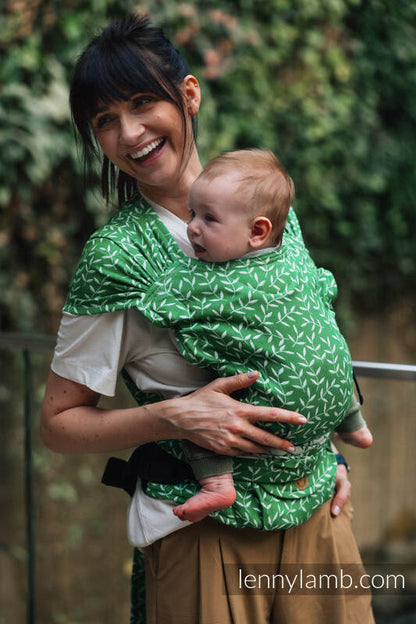 Lennylamb LennyHybrid Half Buckle bæresele, -54% bomull, 46% TENCEL™- ENCHANTED NOOK - EVERGREEN