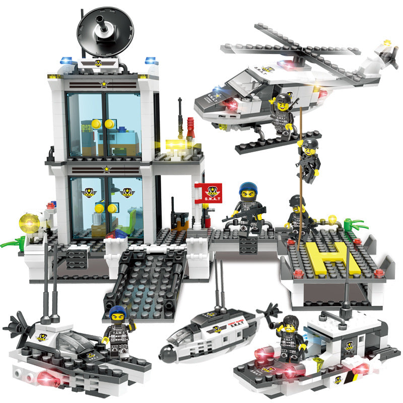 Politi byggeklosser - militær barneleker - byggeklosser sett