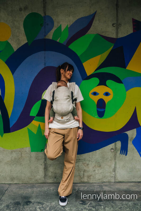 LennyLight bæresele fra lennylamb, 55% bomull, 45% lin - WILD WINE - PATH