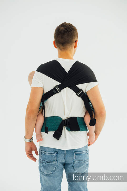 LennyTwin bæresele, 100% bomull- LITTLE HERRINGBONE OMBRE GREEN