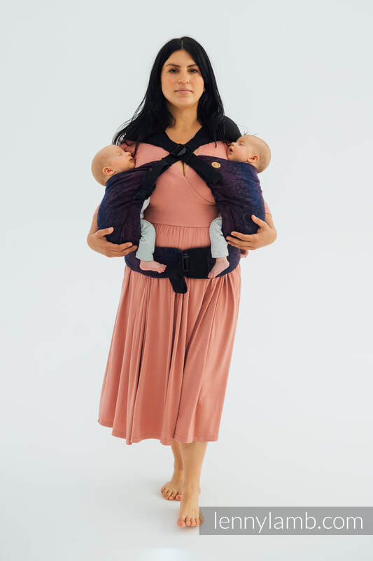 LennyTwin bæresele fra lennylamb, 100% bomull- WILD WINE - BOUQUET