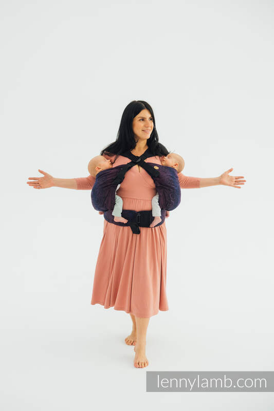 LennyTwin bæresele fra lennylamb, 100% bomull- WILD WINE - BOUQUET