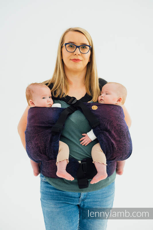 LennyTwin bæresele fra lennylamb, 100% bomull- WILD WINE - BOUQUET