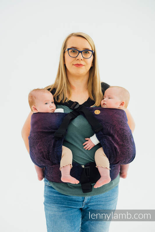 LennyTwin bæresele fra lennylamb, 100% bomull- WILD WINE - BOUQUET