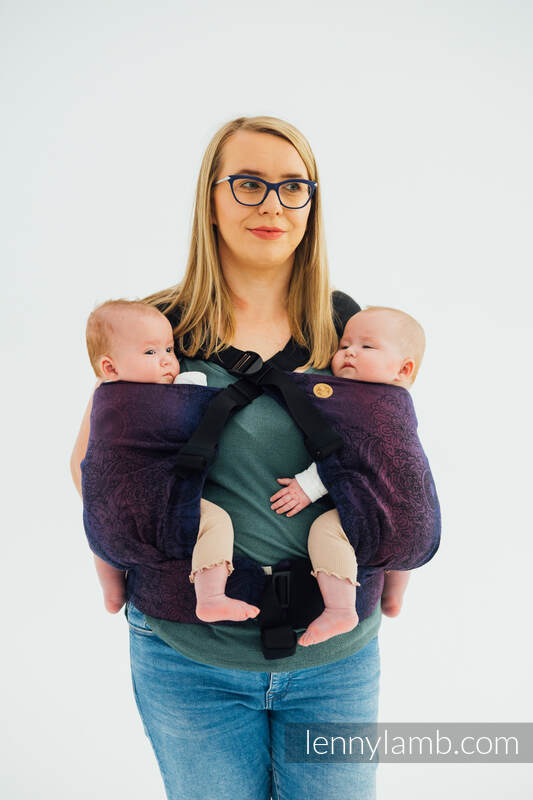 LennyTwin bæresele fra lennylamb, 100% bomull- WILD WINE - BOUQUET