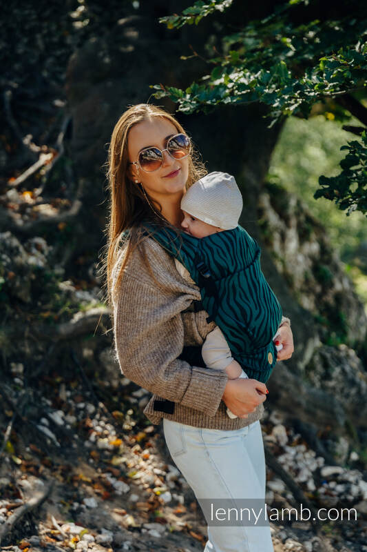 LennyLight bæresele, Standard størrelse (63% bomull, 37% merino ull) - ZEBRA - SAVANNA