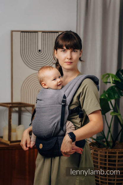 LennyLight bæresele , Standard størrelse, 100% bomull - LITTLE HERRINGBONE OMBRE GREY