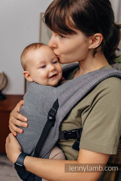 LennyLight bæresele , Standard størrelse, 100% bomull - LITTLE HERRINGBONE OMBRE GREY