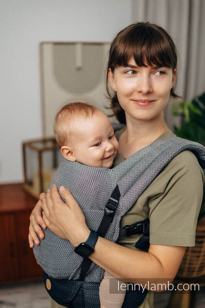 LennyLight bæresele , Standard størrelse, 100% bomull - LITTLE HERRINGBONE OMBRE GREY