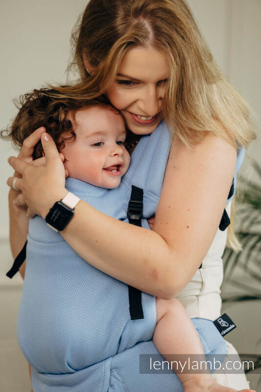 LennyLight bæresele 100% bomull - LITTLE HERRINGBONE SKYLIGHT