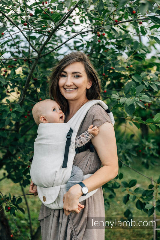 LennyLight bæresele, chevron weave, 100% lin - ARROW - WHISPER