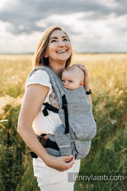 LennyLight bæresele, Standard størrelse, chevron weave, 100% lin - ARROW - WAVE