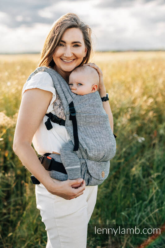 LennyLight bæresele, Standard størrelse, chevron weave, 100% lin - ARROW - WAVE