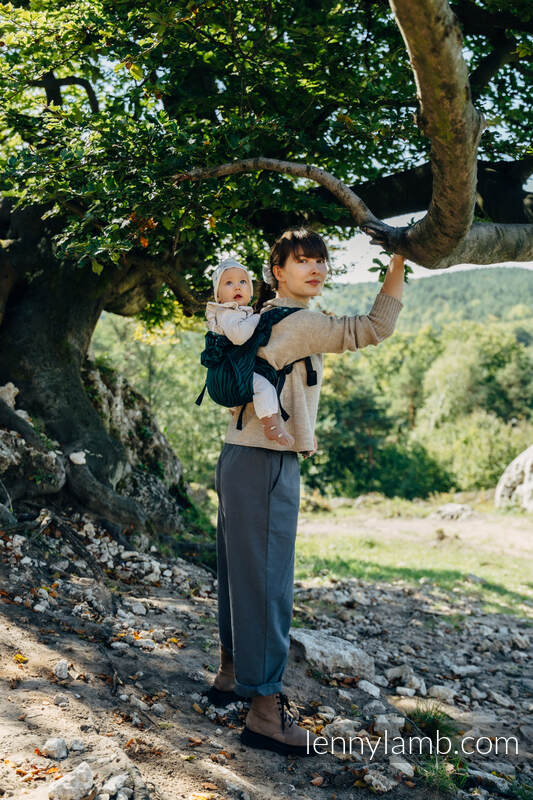 Lenny Buckle Onbuhimo bæresele (63% bomull, 37% merino ull) - ZEBRA - SAVANNA