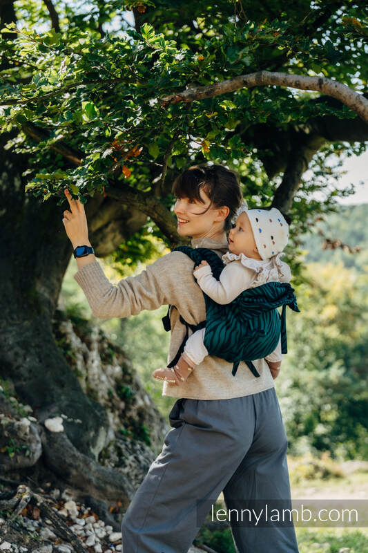 Lenny Buckle Onbuhimo bæresele (63% bomull, 37% merino ull) - ZEBRA - SAVANNA