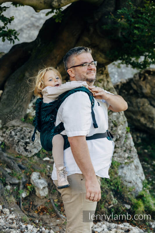 LennyPreschool bæresele, (63% bomull, 37% merino wool) - ZEBRA - SAVANNA