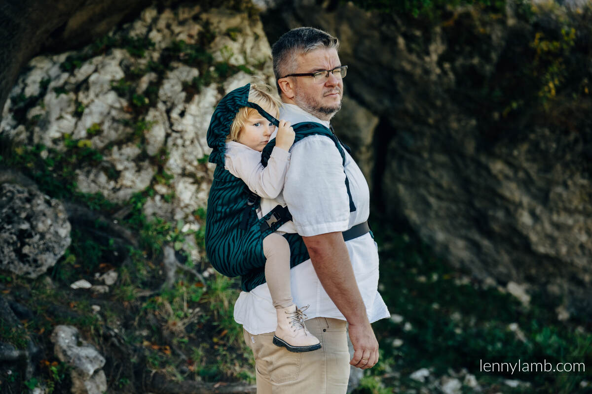 LennyPreschool bæresele, (63% bomull, 37% merino wool) - ZEBRA - SAVANNA