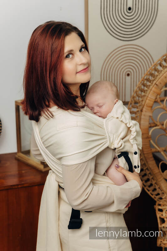 LennyHybrid Half Buckle bæresele,, 100% bomull - LITTLE HERRINGBONE LUCE