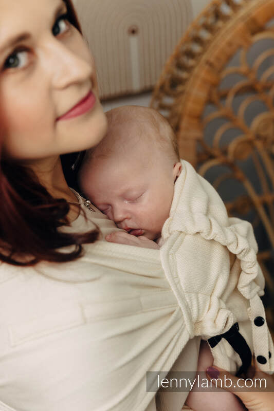 LennyHybrid Half Buckle bæresele,, 100% bomull - LITTLE HERRINGBONE LUCE