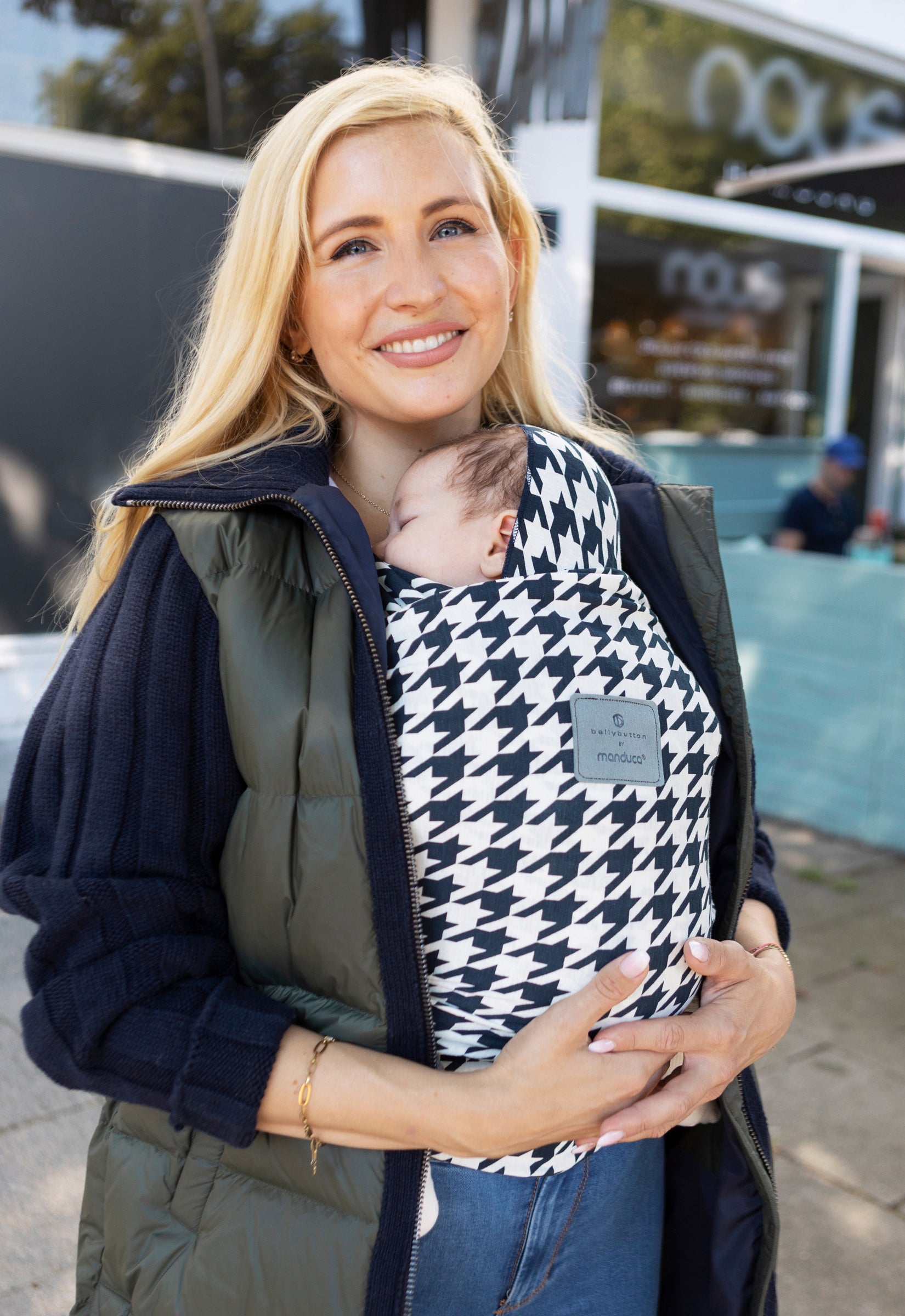 Manduca Bæresjal - Bellybutton Pepita Navy